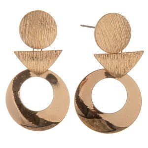 Gold Geometric Drop Earrings